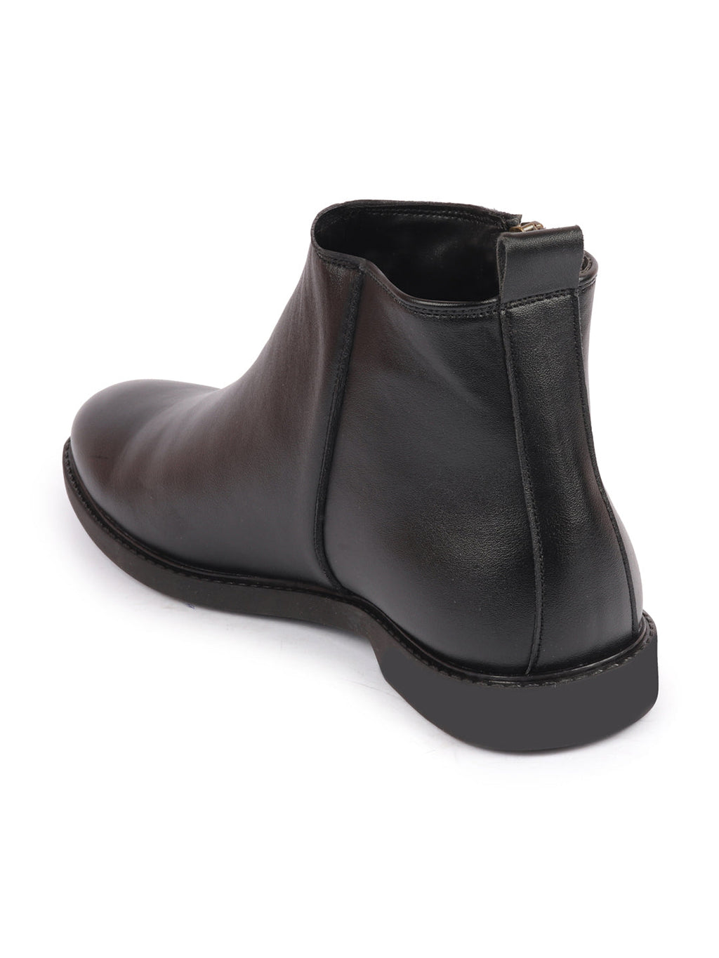 Shop Men Black High Ankle Zipper Closure Fashion Trend Classic Work Boots Online.