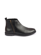 Shop Men Black High Ankle Zipper Closure Fashion Trend Classic Work Boots Online.