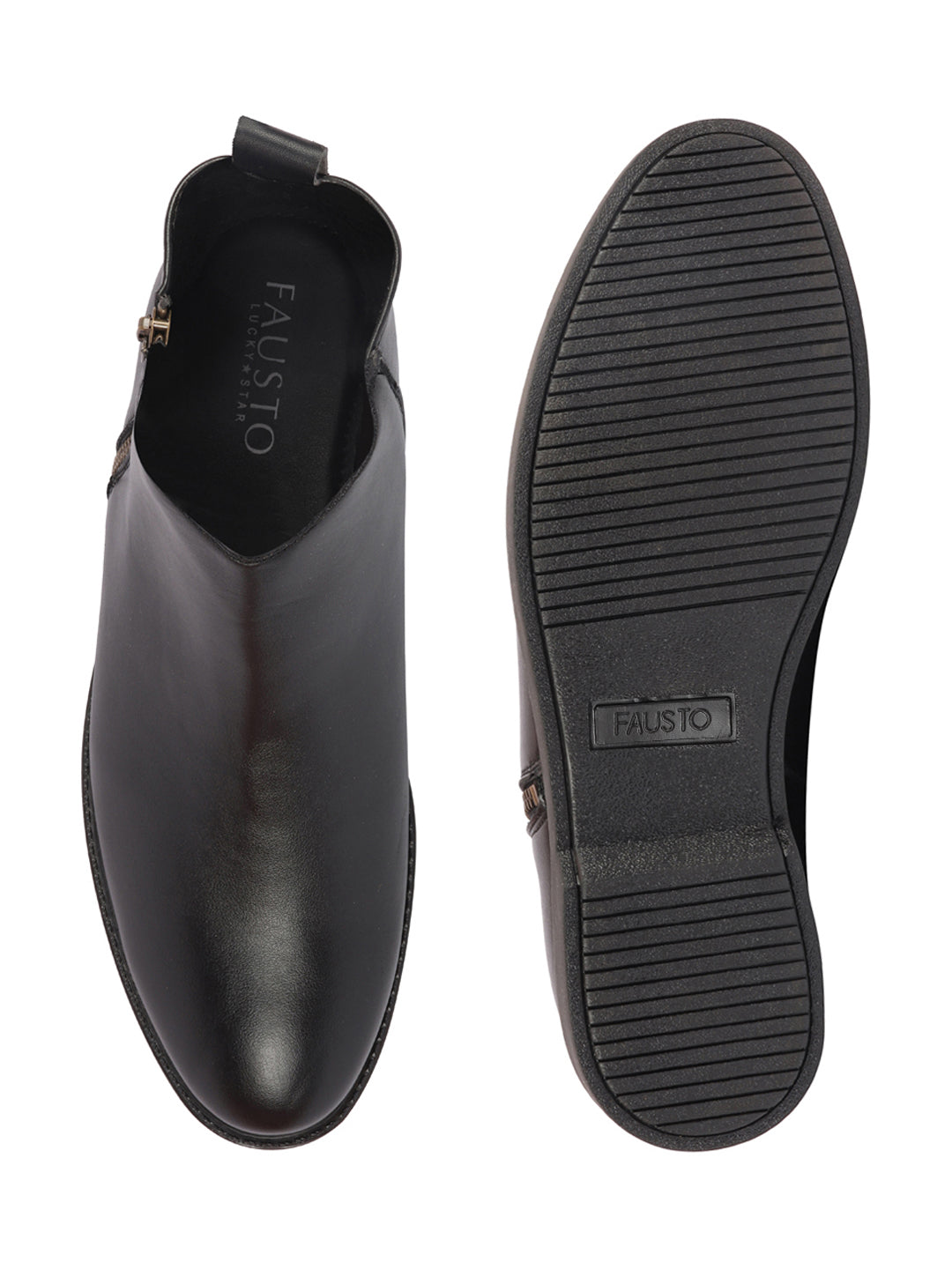Shop Men Black High Ankle Zipper Closure Fashion Trend Classic Work Boots Online.