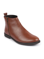 men tan high ankle zipper closure fashion trend classic work boots