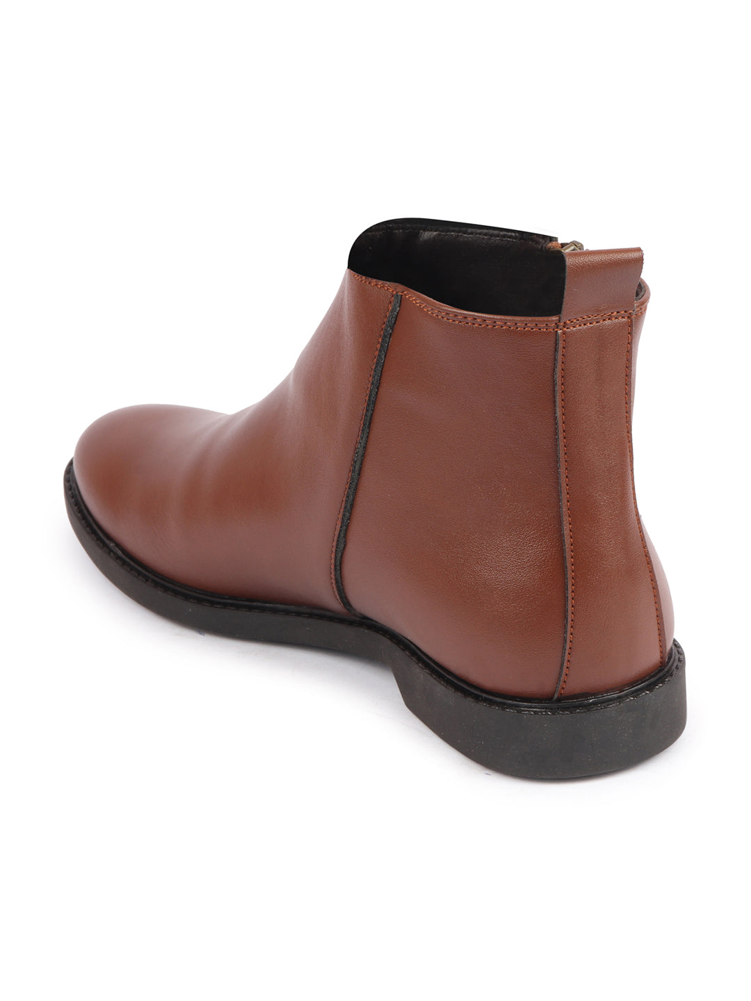 men tan high ankle zipper closure fashion trend classic work boots