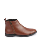 men tan high ankle zipper closure fashion trend classic work boots