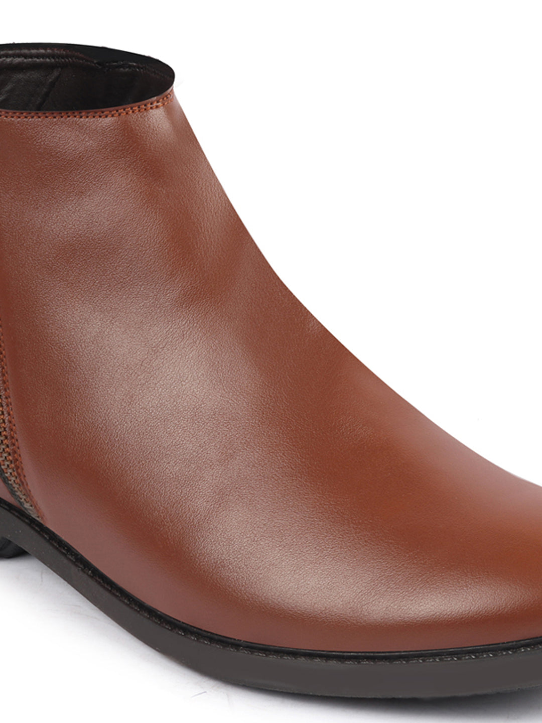 men tan high ankle zipper closure fashion trend classic work boots