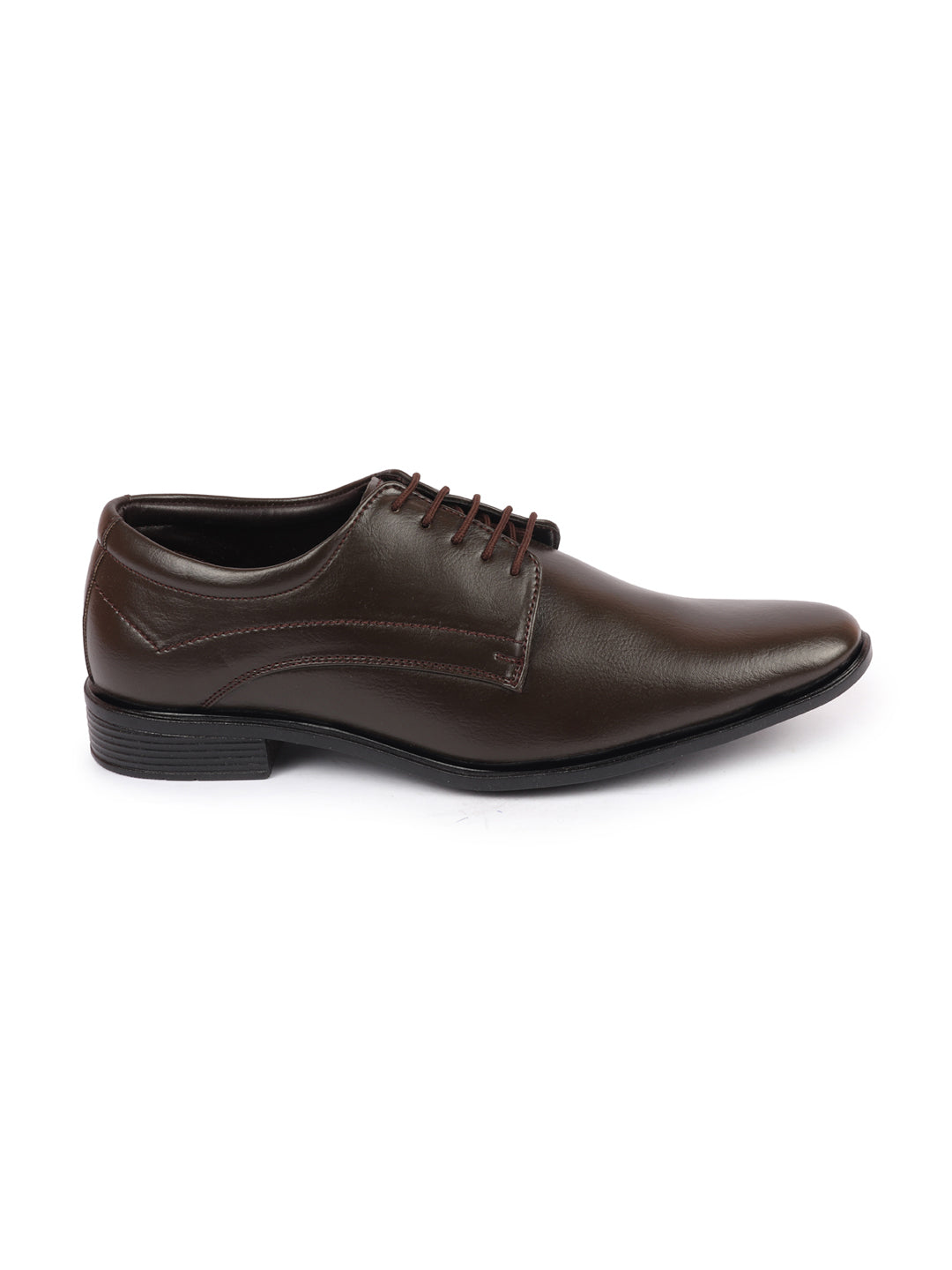 men brown formal office dress lace up derby shoes