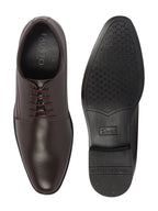 men brown formal office dress lace up derby shoes