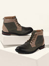 Men Olive High Ankle Lace Up Leather Boots