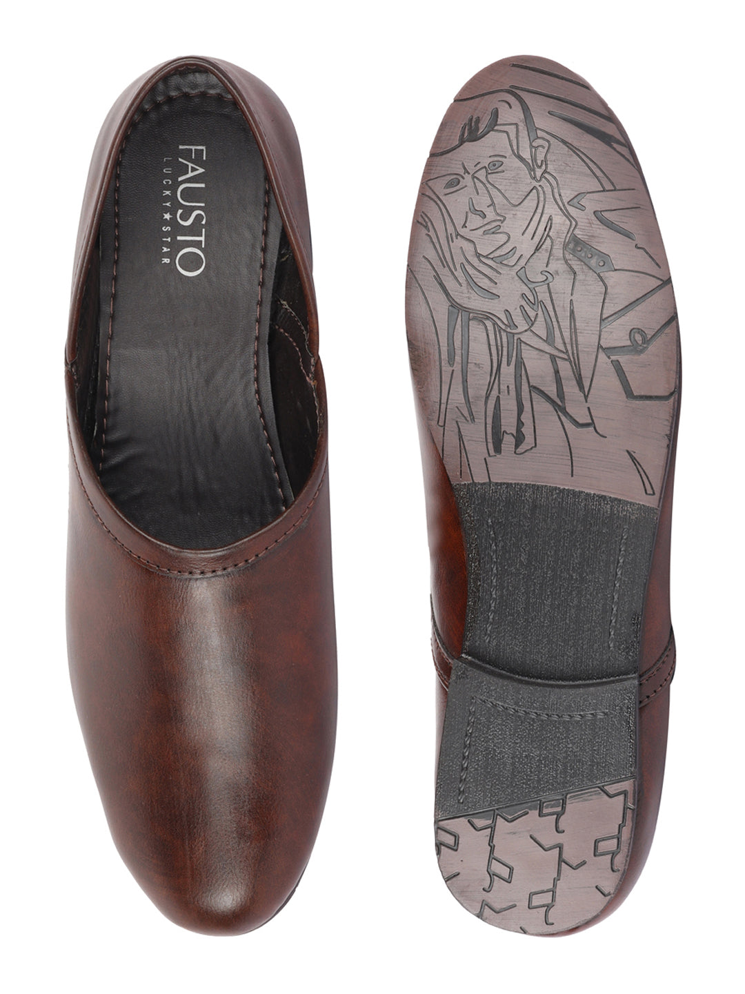 Shop Men Brown Ethnic Nagra Juttis & Mojaris Online.