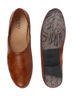 Shop Men Tan Ethnic Nagra Juttis & Mojaris Online.