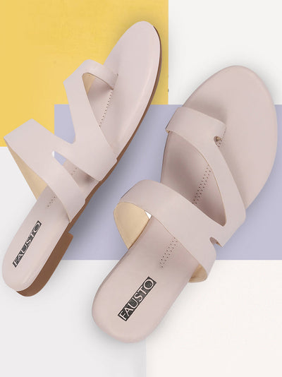 Shop Women's Lavender Toe Ring Slip On Flats Slippers Online