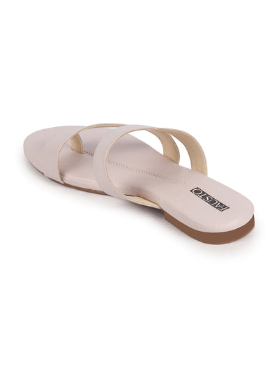 Shop Women's Lavender Toe Ring Slip On Flats Slippers Online
