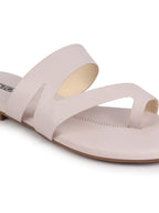 Shop Women Lavender Toe Ring Slip On Flats Slippers Online.