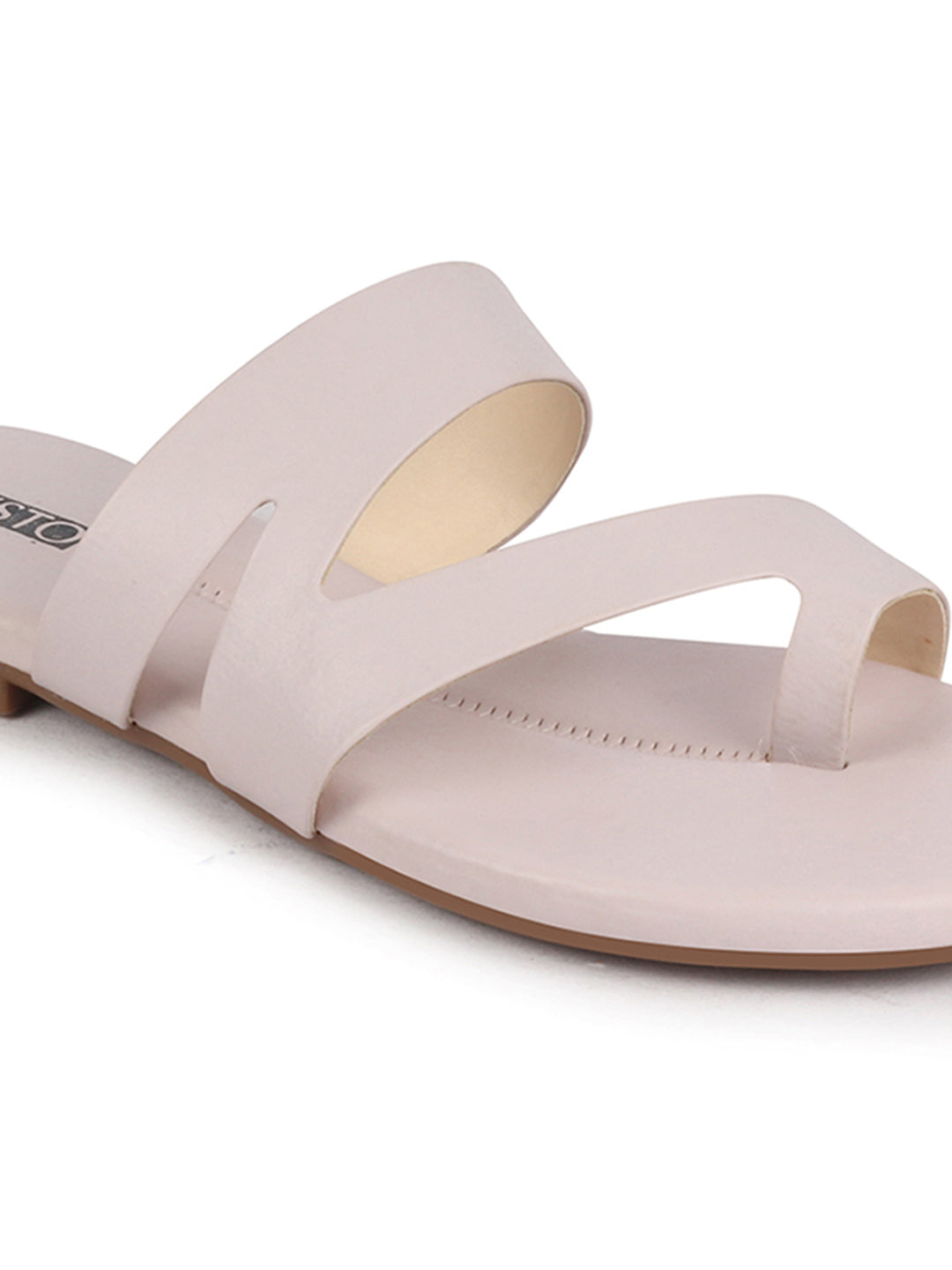 Shop Women Lavender Toe Ring Slip On Flats Slippers Online.