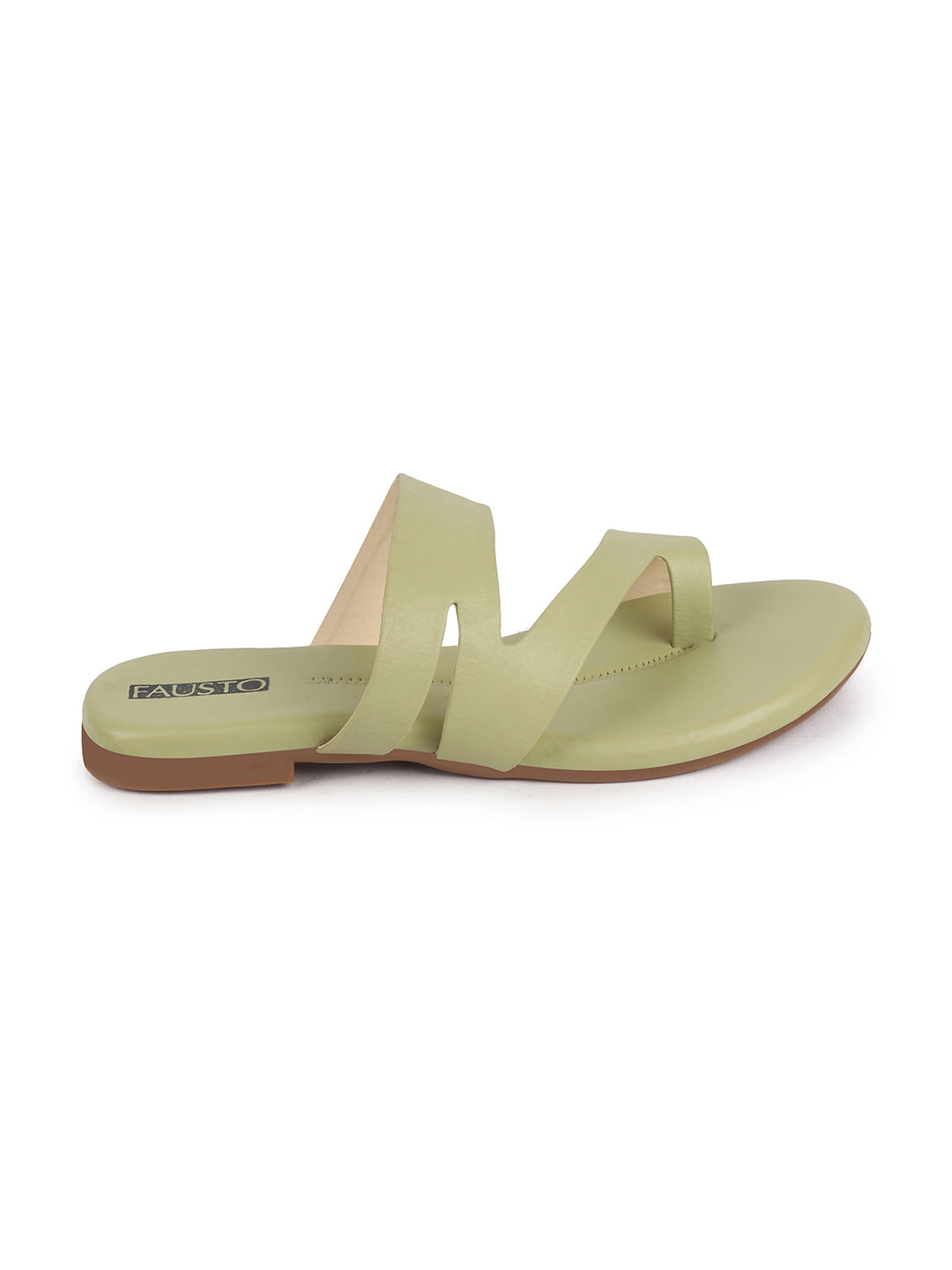 Shop Women Leaf Toe Ring Slip On Flats Slippers Online.