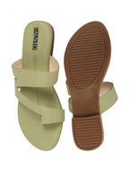 Shop Women Leaf Toe Ring Slip On Flats Slippers Online.