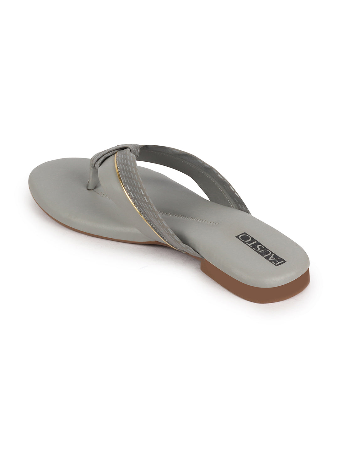 Shop Women Grey T-Strap Thong Slip On Flats Slippers Online.
