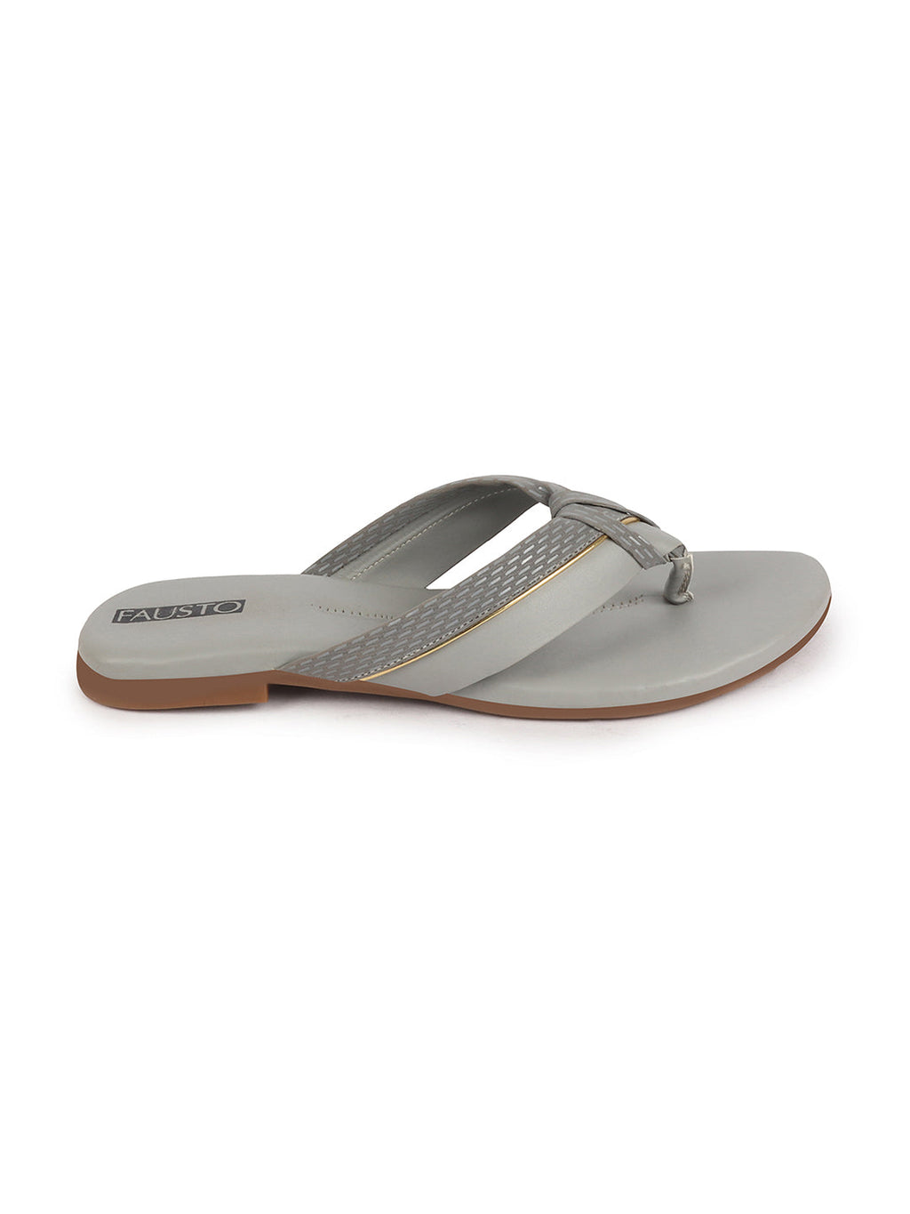Shop Women Grey T-Strap Thong Slip On Flats Slippers Online.