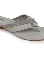 Shop Women Grey T-Strap Thong Slip On Flats Slippers Online.