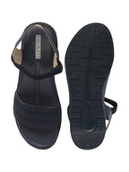 Shop Women Blue Open Toe Platform Woven Design Slip On Sandals Online.