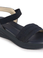 Shop Women Blue Open Toe Platform Woven Design Slip On Sandals Online.