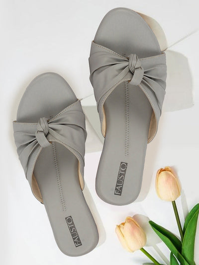Shop Grey Flats Slippers for Women Fausto - Main Image