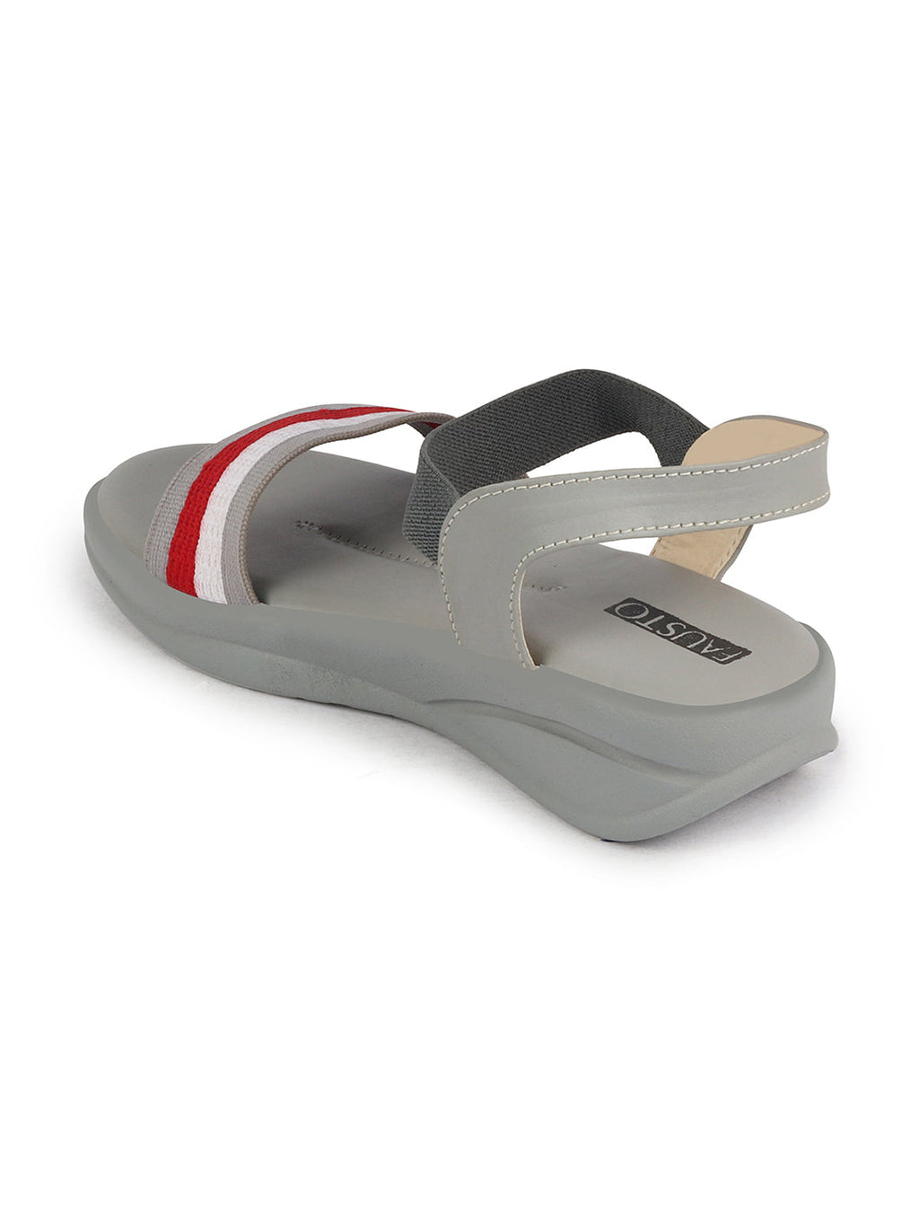 Shop Women Grey Open Toe Multi Color Strap Platform Woven Design Slip On Sandals Online.