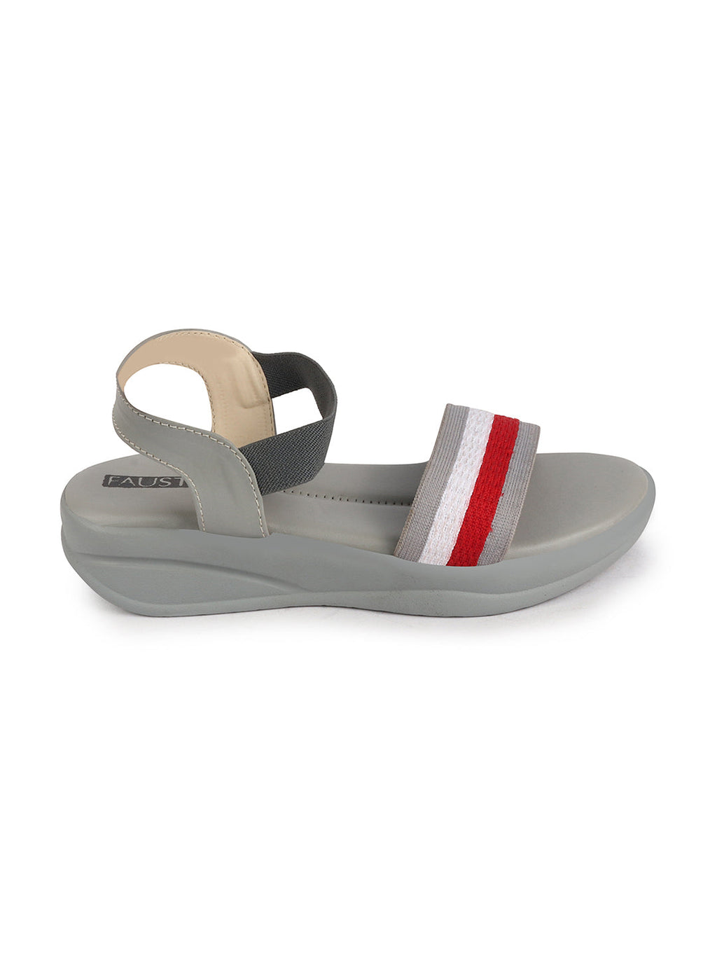 Shop Women Grey Open Toe Multi Color Strap Platform Woven Design Slip On Sandals Online.