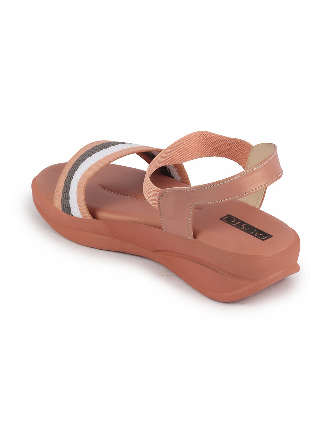 Shop Women Pink Open Toe Multi Color Strap Platform Woven Design Slip On Sandals Online.