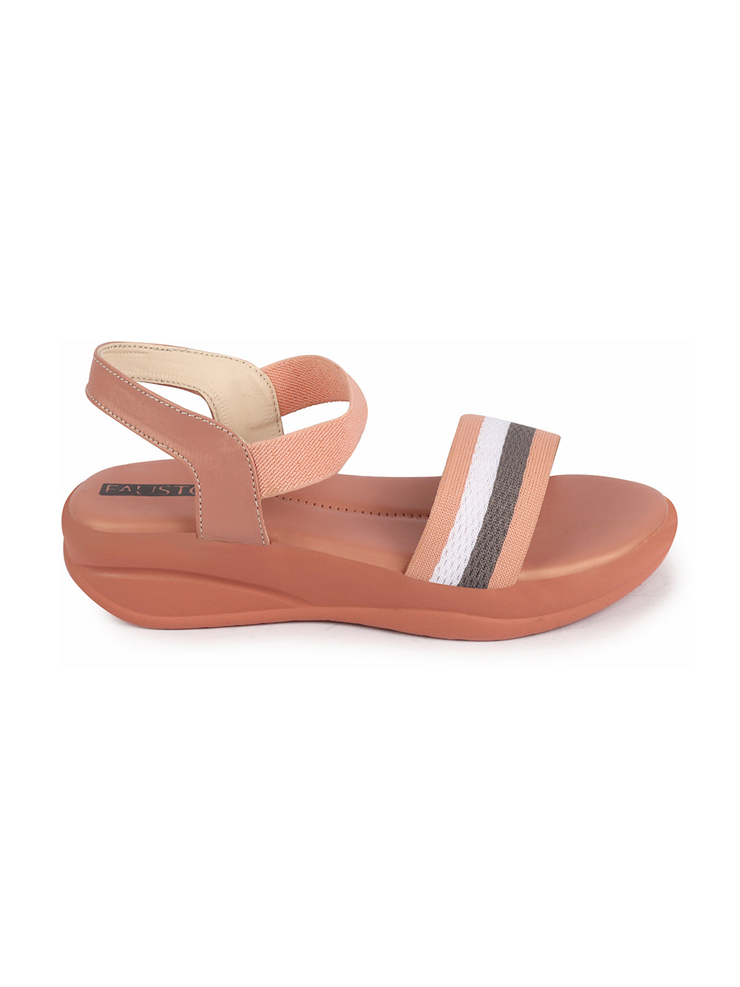 Shop Women Pink Open Toe Multi Color Strap Platform Woven Design Slip On Sandals Online.