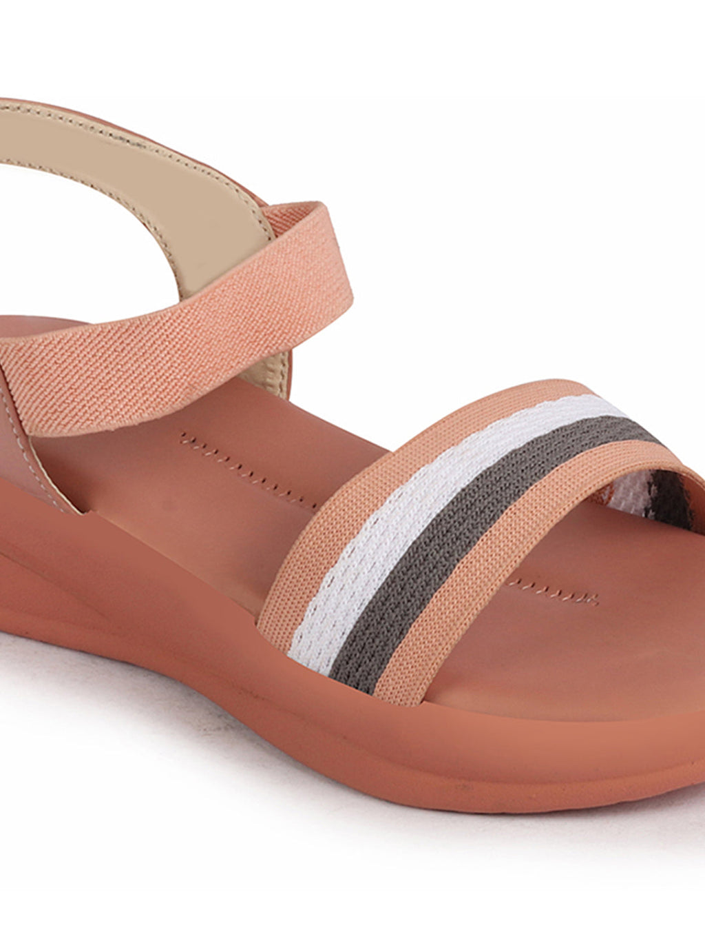 Shop Women Pink Open Toe Multi Color Strap Platform Woven Design Slip On Sandals Online.