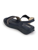 Shop Women Blue Open Toe Multi Color Strap Platform Woven Design Slip On Sandals Online.