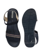 Shop Women Blue Open Toe Multi Color Strap Platform Woven Design Slip On Sandals Online.