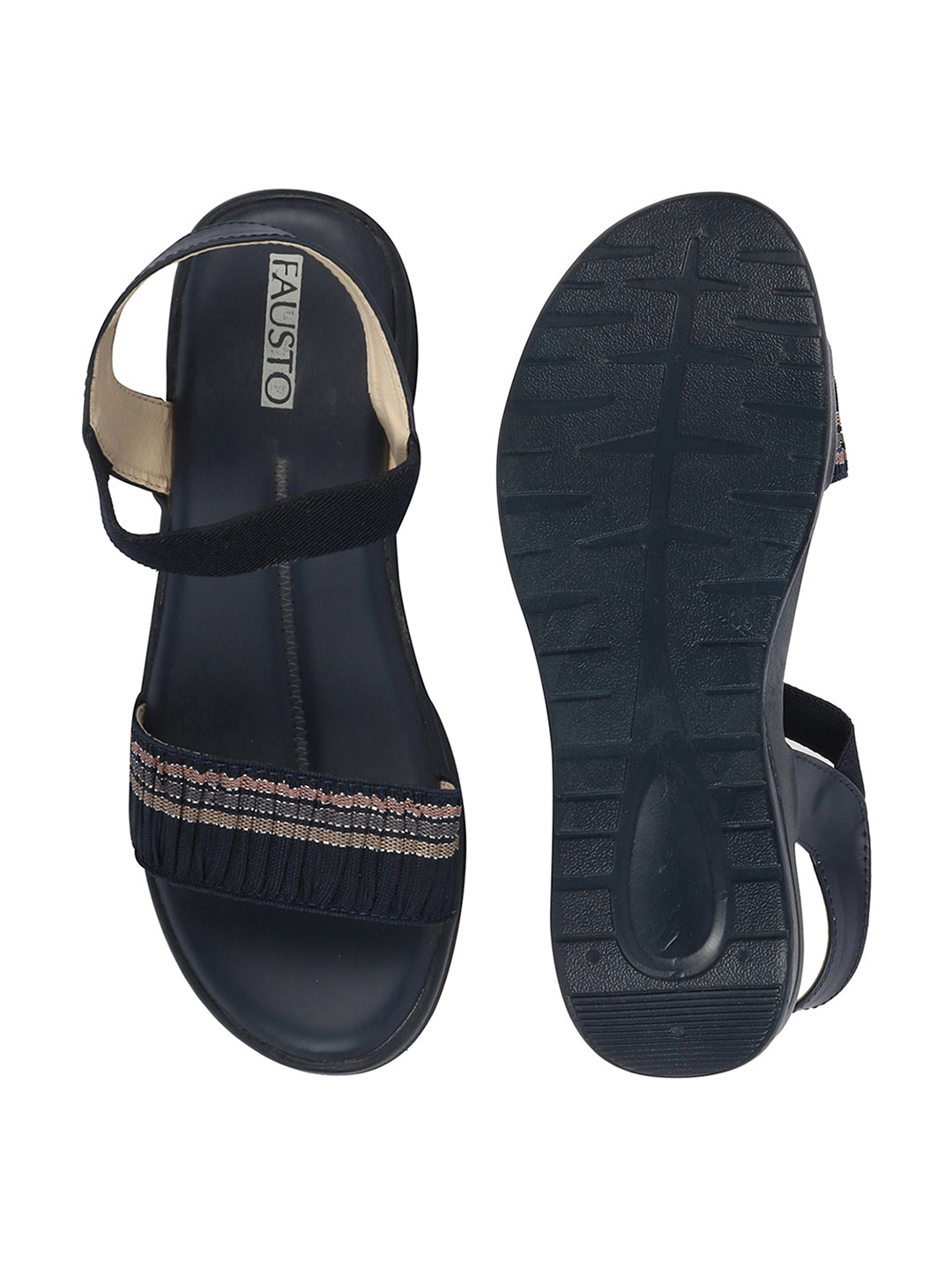 Shop Women Blue Open Toe Multi Color Strap Platform Woven Design Slip On Sandals Online.