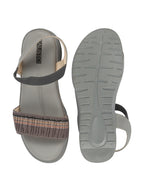 Shop Women Grey Open Toe Multi Color Strap Platform Woven Design Slip On Sandals Online.