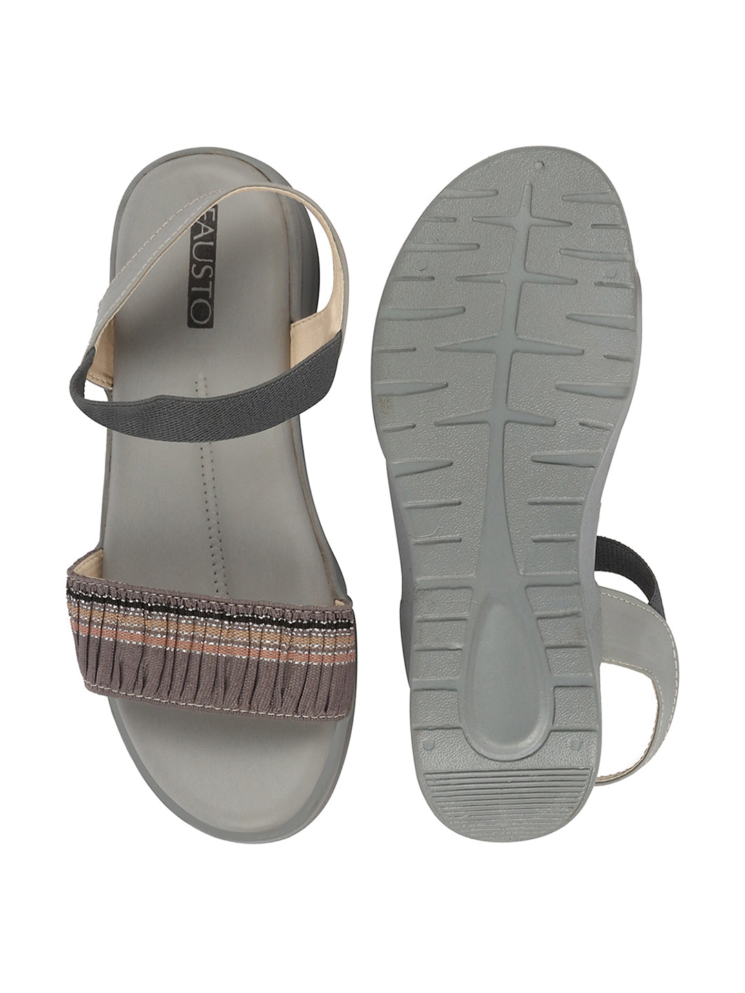 Shop Women Grey Open Toe Multi Color Strap Platform Woven Design Slip On Sandals Online.