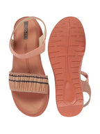 Shop Women Pink Open Toe Multi Color Strap Platform Woven Design Slip On Sandals Online.