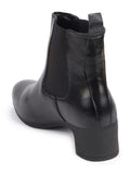 Women Black Flared Heel High Ankle Top Winter Chelsea Boots