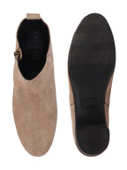 Shop Women Cheeku Flared Heel Mid Top Suede Leather Zipper Closure Winter Chelsea Boots Online.