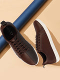 Men Tan/Brown Lace Up Colorblocked Sneakers