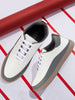 Men White/Grey Lace Up Colorblocked Sneakers