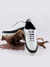 Men White/Navy Blue Lace Up Colorblocked Sneakers