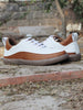 Men White/Tan Lace Up Colorblocked Sneakers