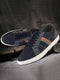 Men Navy Blue Lace Up Trendy Sneakers