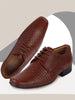 Men Tan Formal Leather Lace Up Shoes