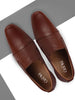 Men Tan Formal Leather Slip On Shoes