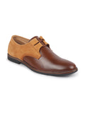 Men Tan Formal Leather Lace Up Oxford Shoes with TPR Welted Sole