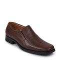 Men Brown Formal Leather Slip On Shoeswith Shock Absorber TPR Sole