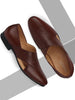 Men Formal Tan Peshawari Front Open Leather Slip On Shoes