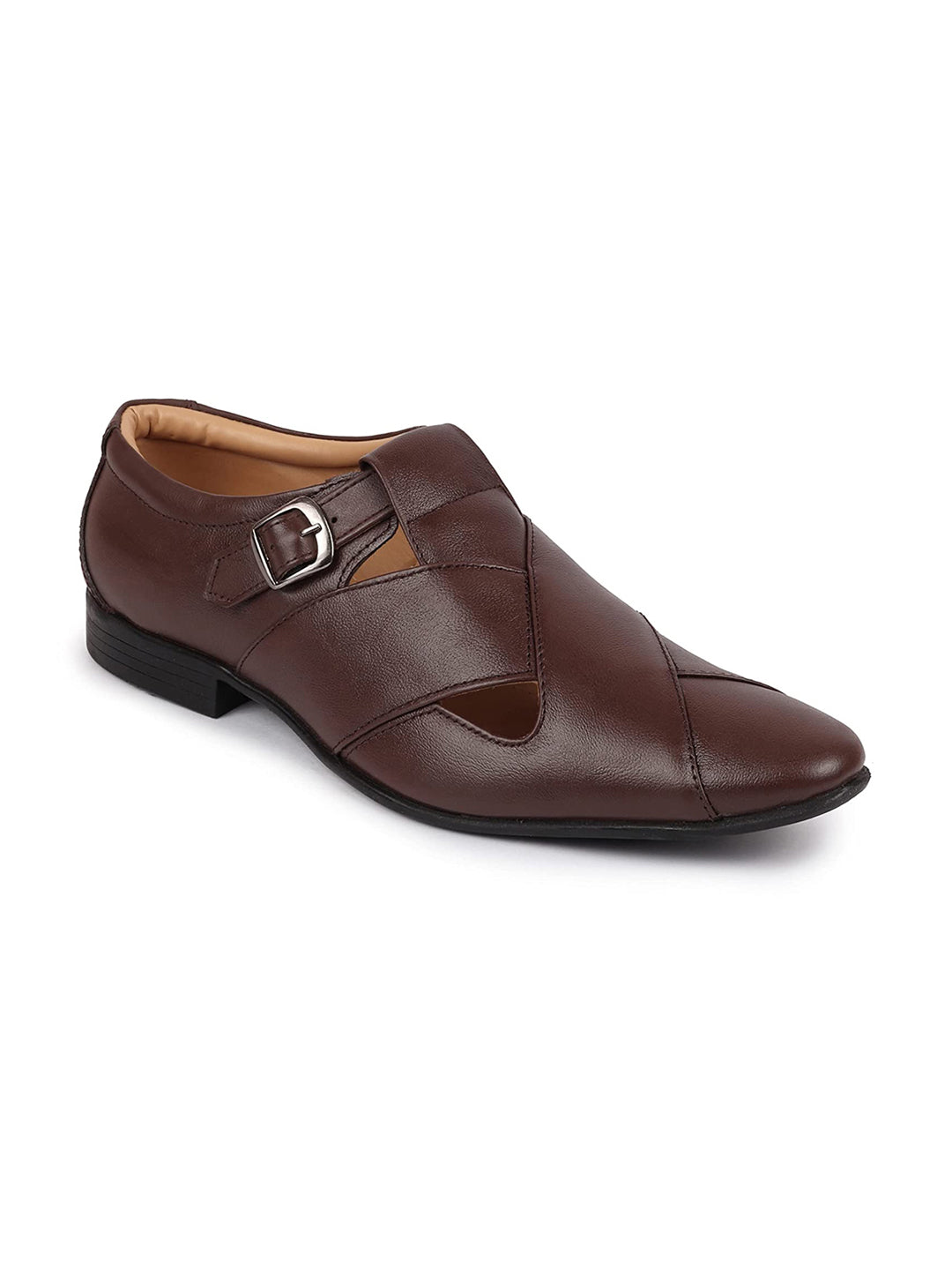 Shop Men Brown Peshawari Leather Sandals Online.