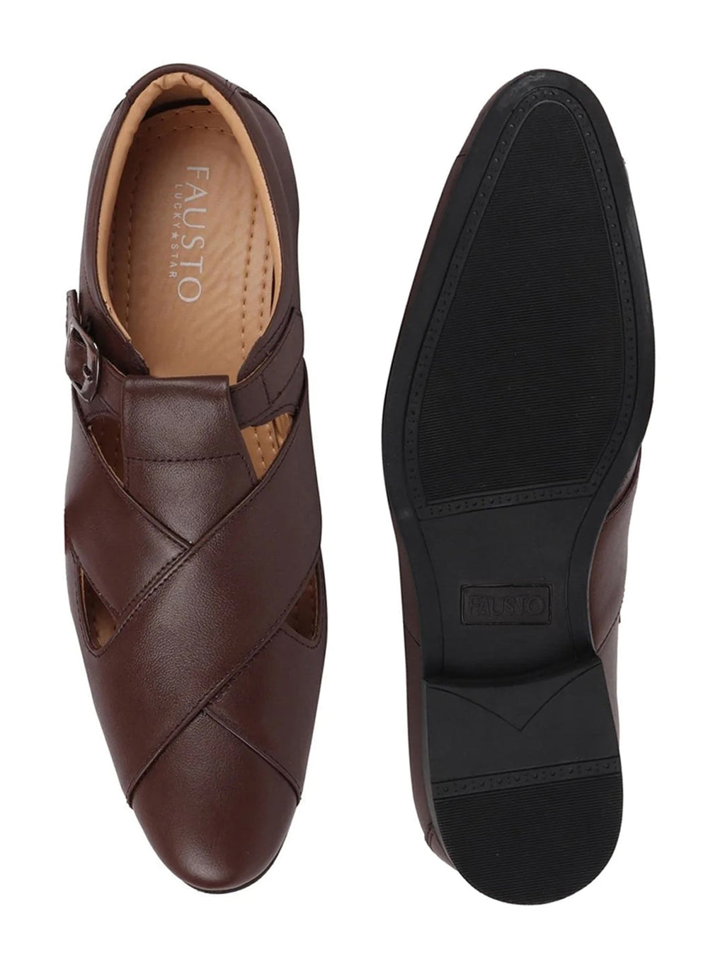 Shop Men Brown Peshawari Leather Sandals Online.