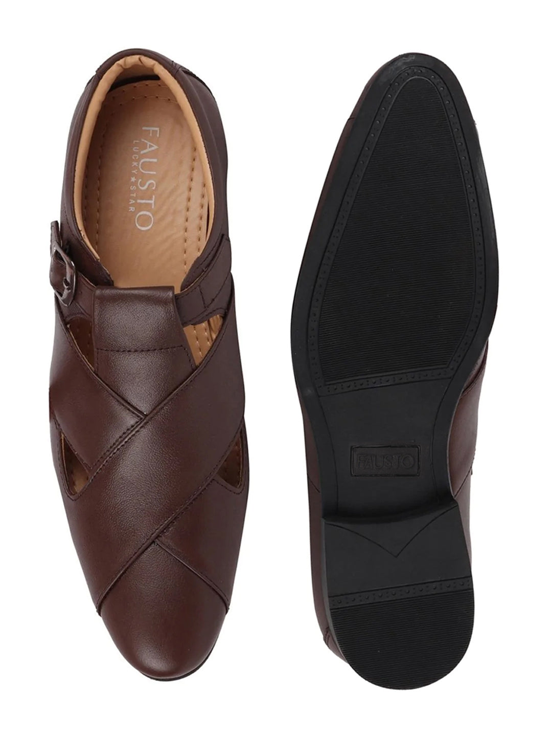 Shop Men Brown Peshawari Leather Sandals Online.